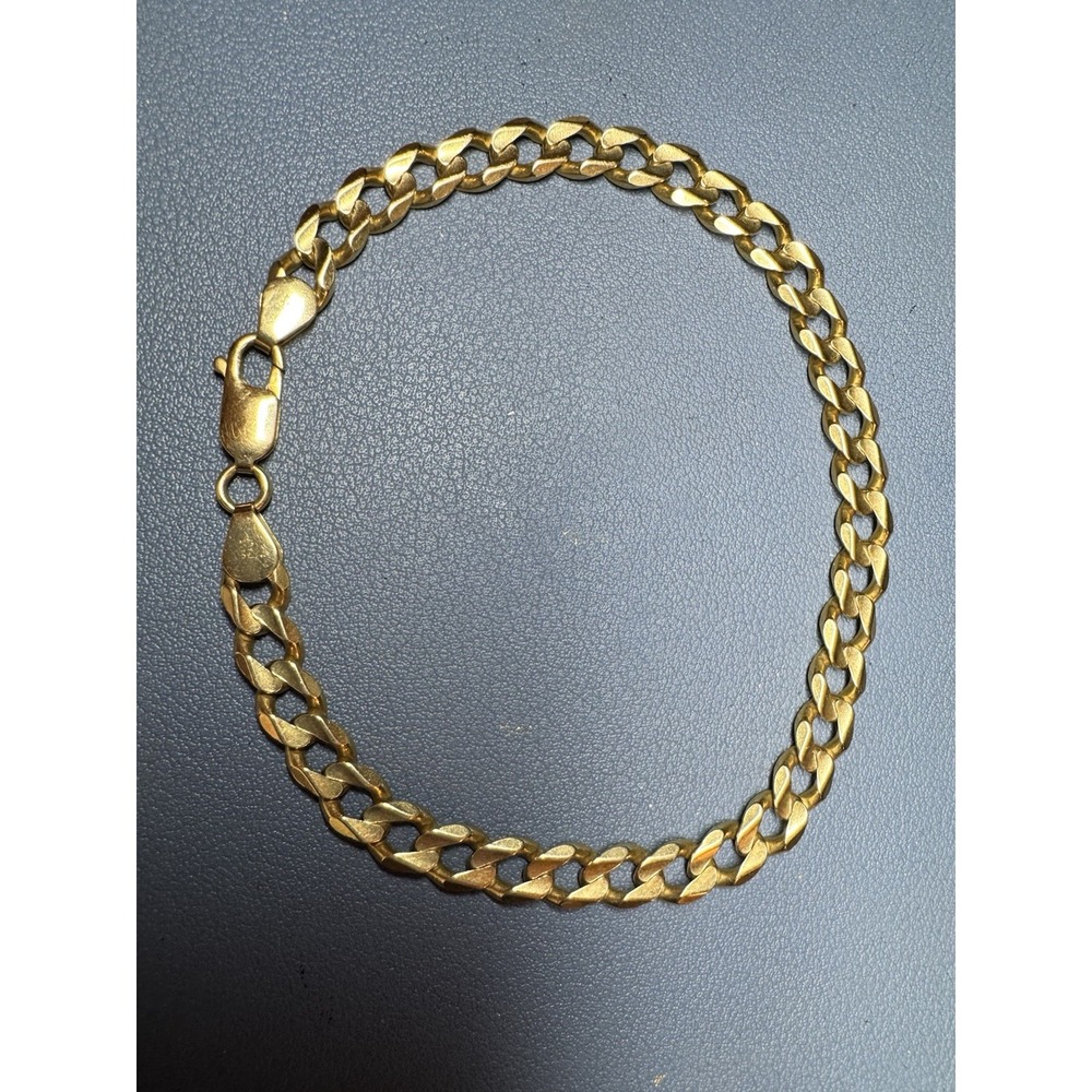 Solid 14K Yellow Gold Cuban Link Bracelet 16.00g 8.75" 7mm Italy Luxury